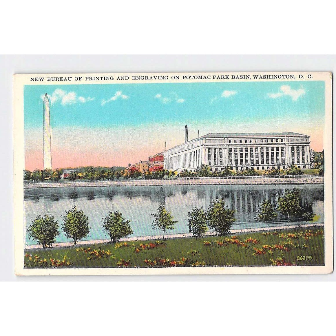Washington DC New Bureau & Engraving 1920s White Border Postcard Unused