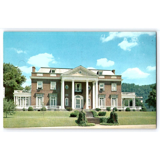 Charleston WV West Virginia Governor Mansion Chrome Postcard Unused