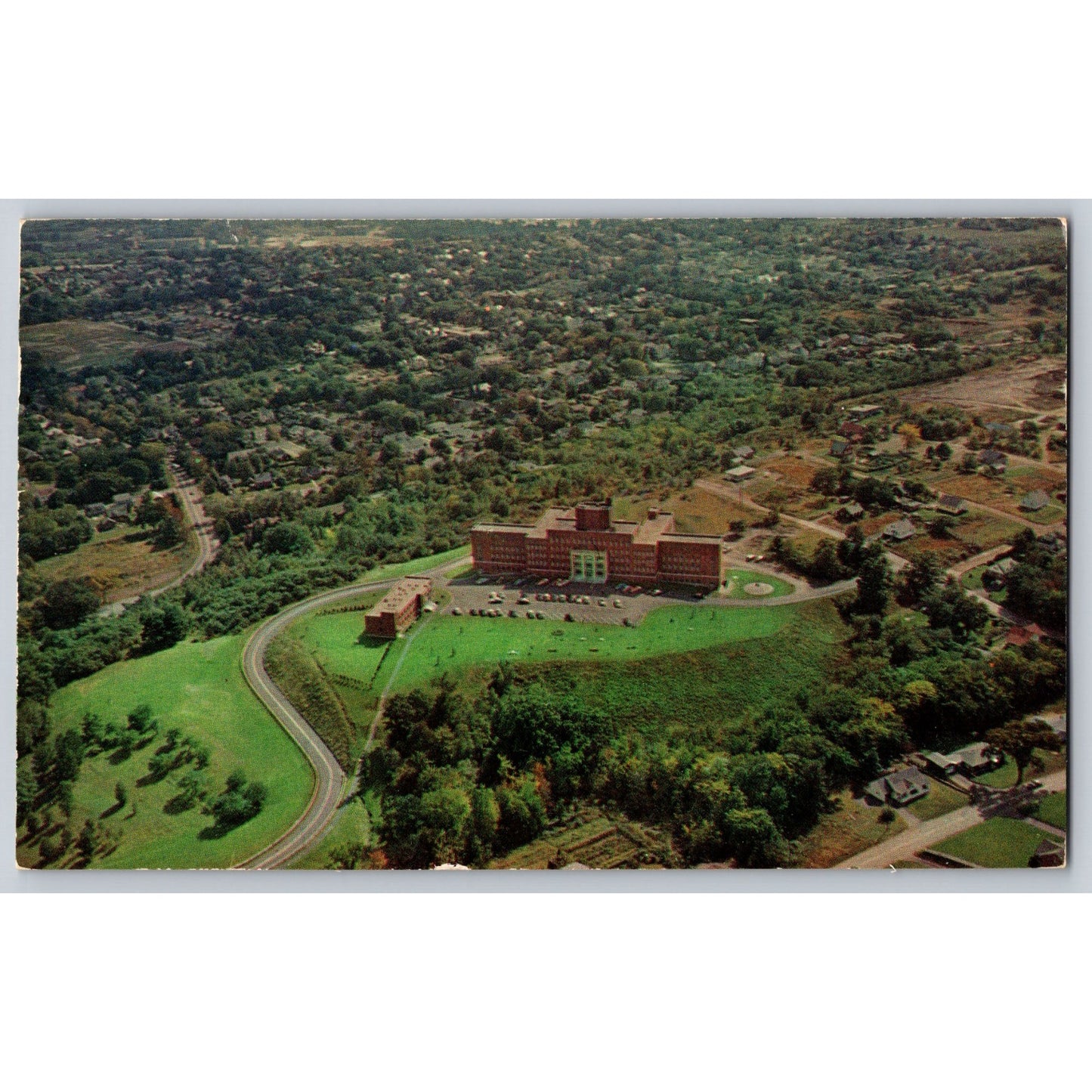 Holyoke MA Massachusetts Aerial View Soldiers Home 1957 Chrome Postcard Used