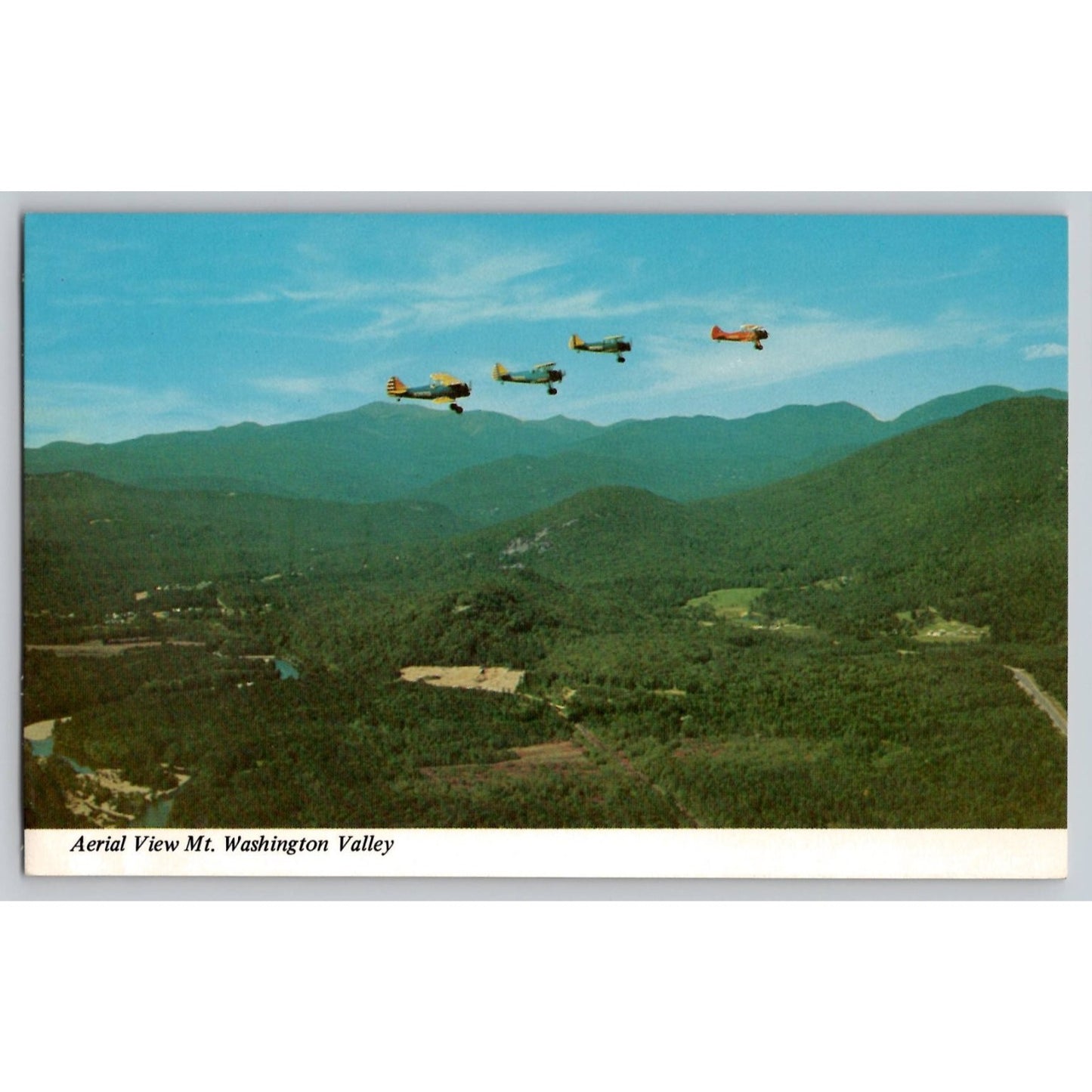 North Conway NH New Hampshire Mt Washington Valley Waco Airplanes Postcard