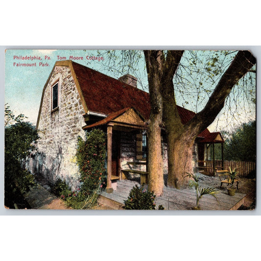 Philadelphia PA Pennsylvania Tom Moore Cottage Fairmount Park 1908 Postcard Used