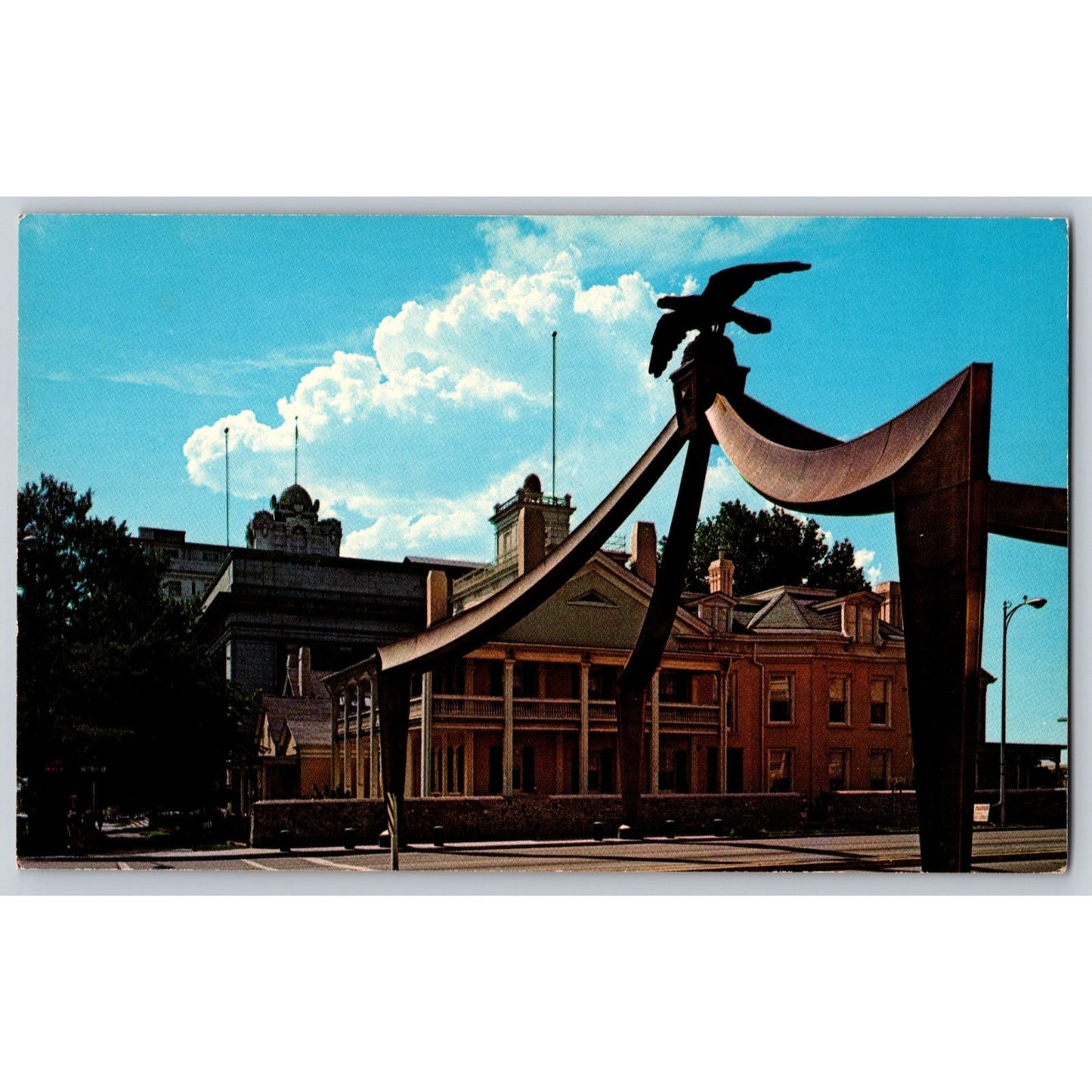 Salt Lake City UT Brigham Young's Private Estate Eagle Gate Chrome Postcard