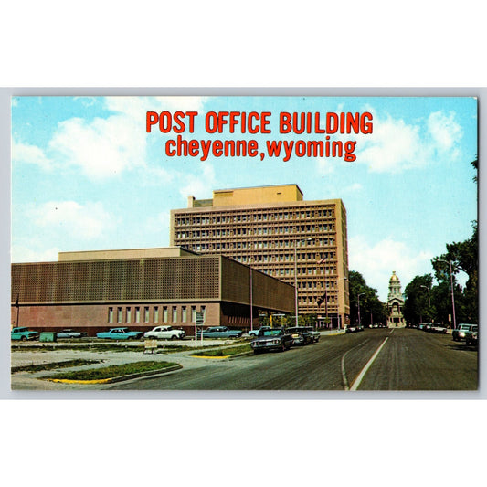 Cheyenne WY Wyoming Post Office Building State Capitol Chrome Postcard Unused