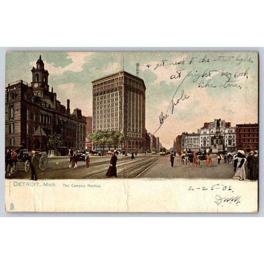Detroit MI Michigan Campus Martius Early 1900s  Undivided Back Tuck's Postcard