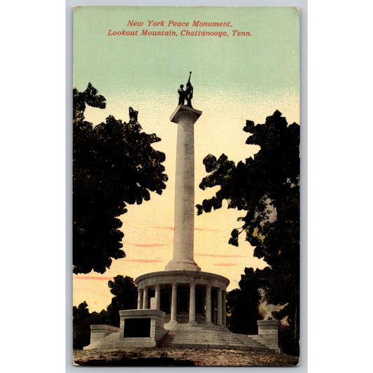 Chattanooga TN Tennessee Lookout Mountain New York Peace Monument Postcard