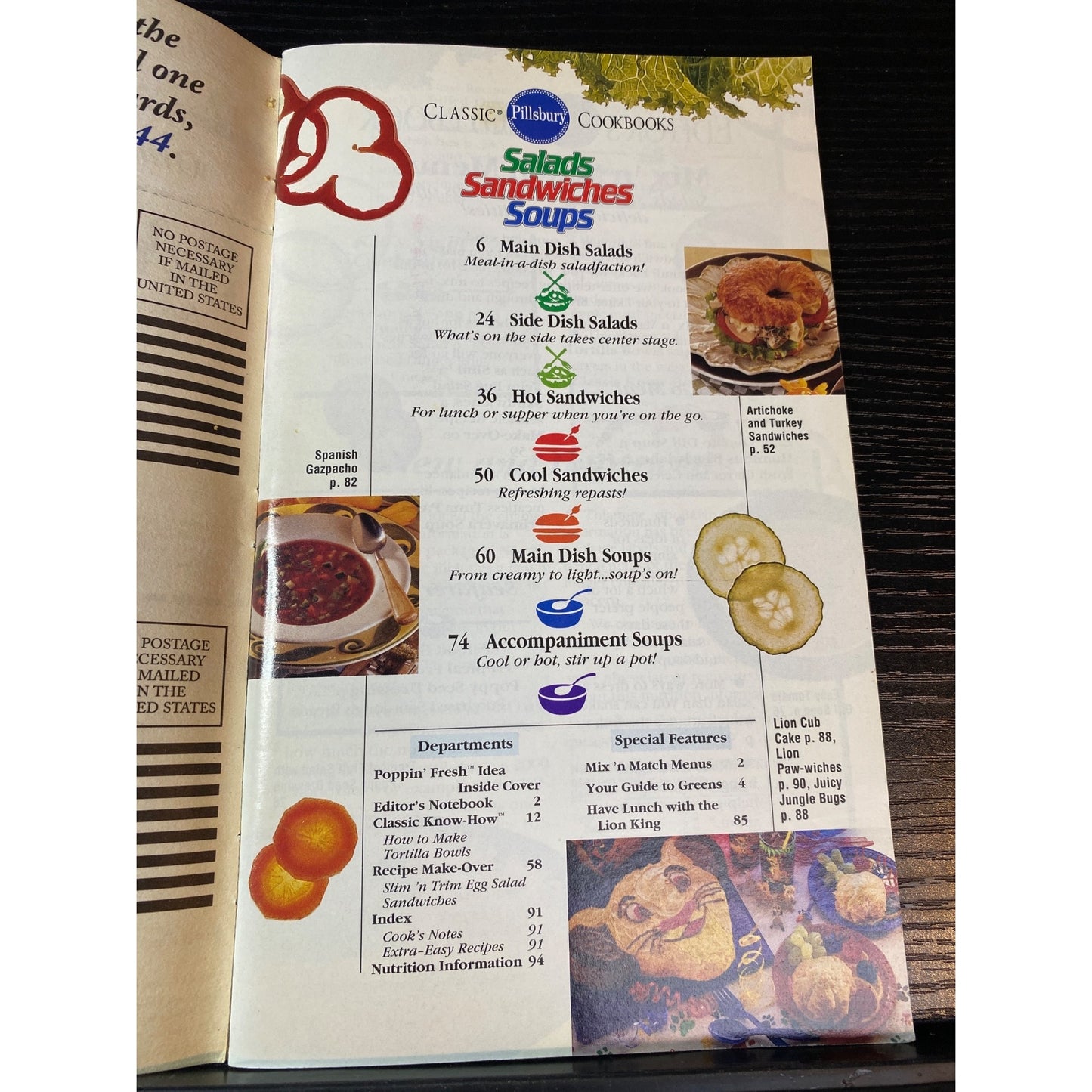 Pillsbury Classic Cookbooks Booklet April 1995 Salads Sandwiches Soups Recipes