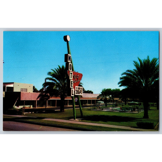 Mesa AZ Arizona Mesa Winter Garden Motel Neon Sign Tom Reed Chrome Postcard