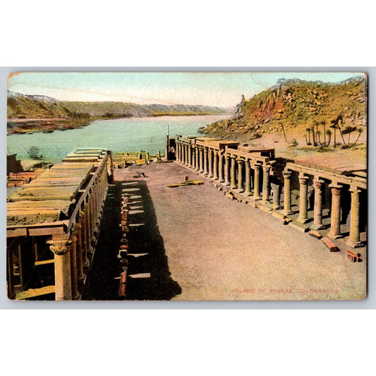 Island of Philae Colonnades Egypt Divided Back Postcard Lichtenstern & Harari