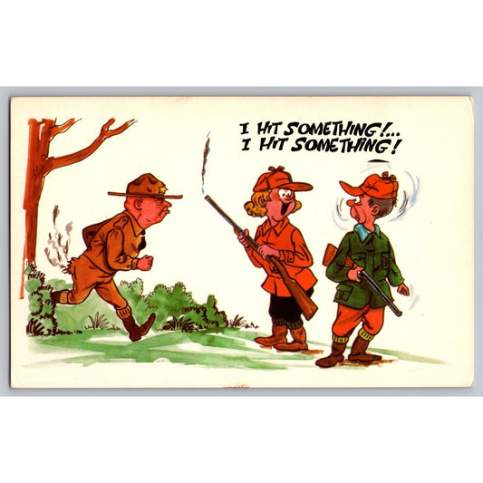 Comic Postcard Humorous Cartoon I Hit Something! Hunting Mike Roberts Unused