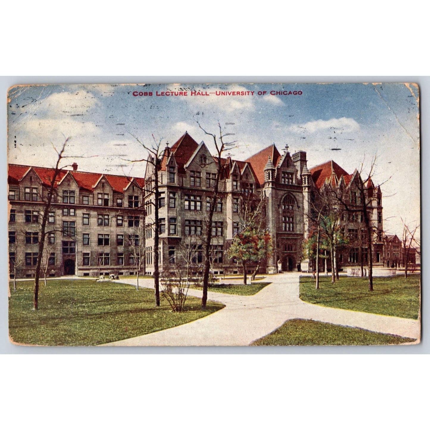 Chicago IL Illinois University of Chicago Cobb Lecture Hall 1909 Divided Postcard