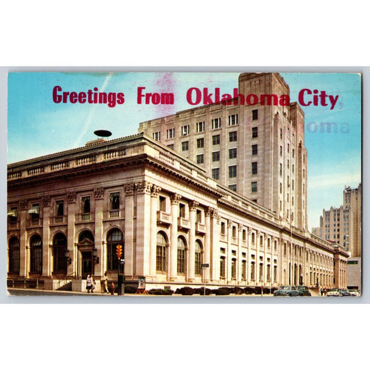 Oklahoma City OK Post Office 1950s Chrome Postcard Unused Curt Teich