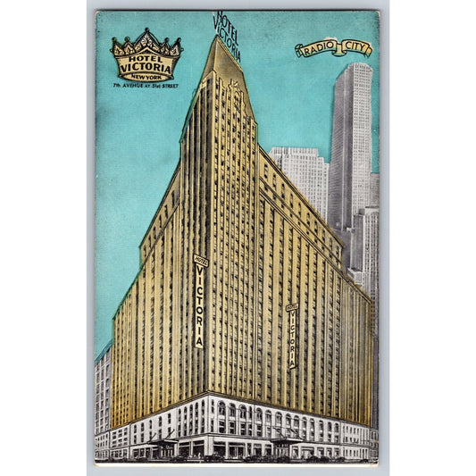 New York City NY Hotel Victoria Times Square Radio City Divided Back Postcard