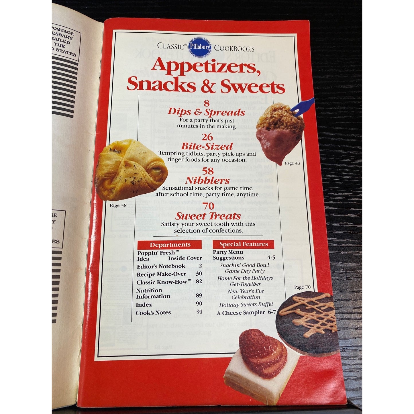Pillsbury Classic Cookbooks January 1991 Appetizers Snacks & Sweets Recipes