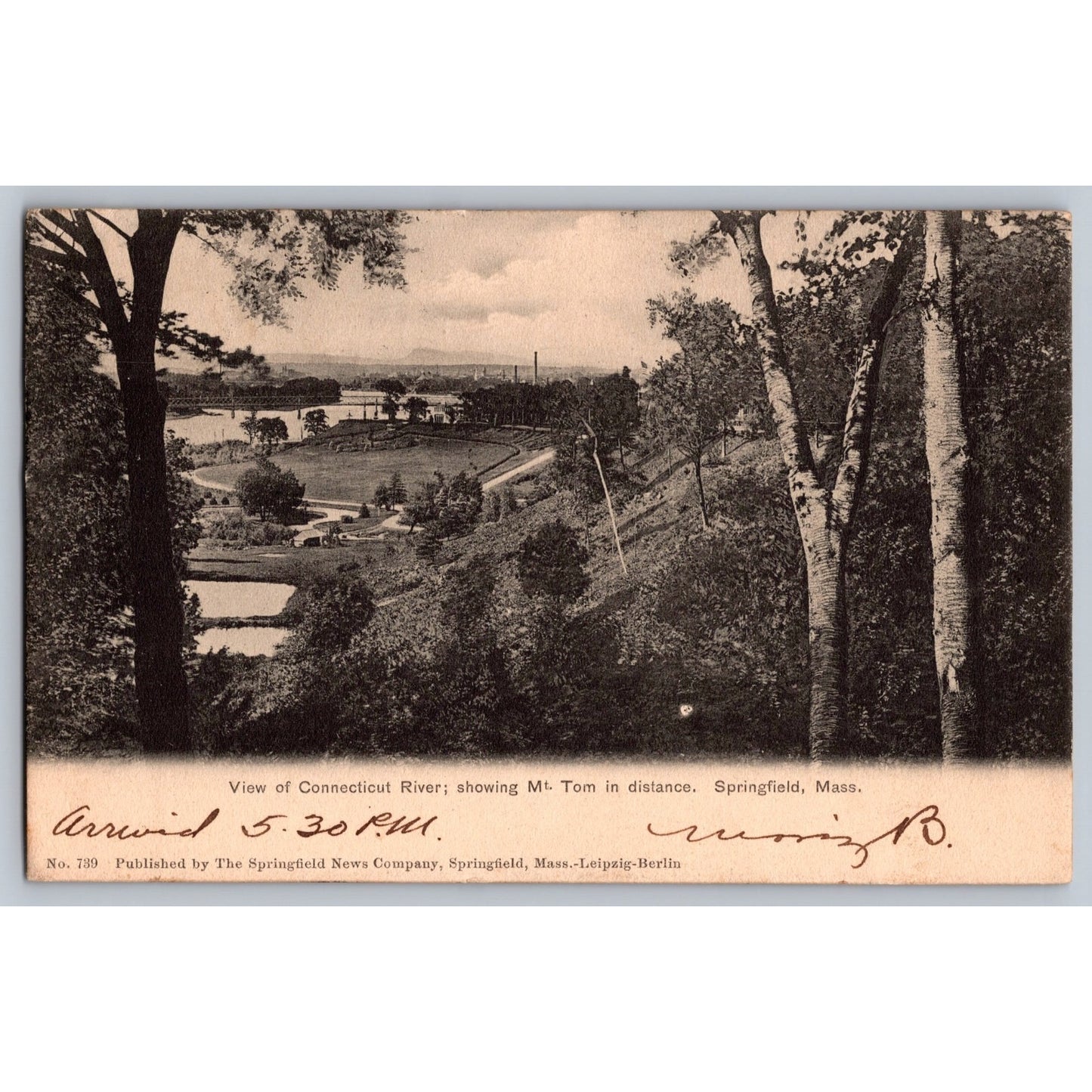 Springfield MA Massachusetts Connecticut River 1905 Undivided Back Postcard Used