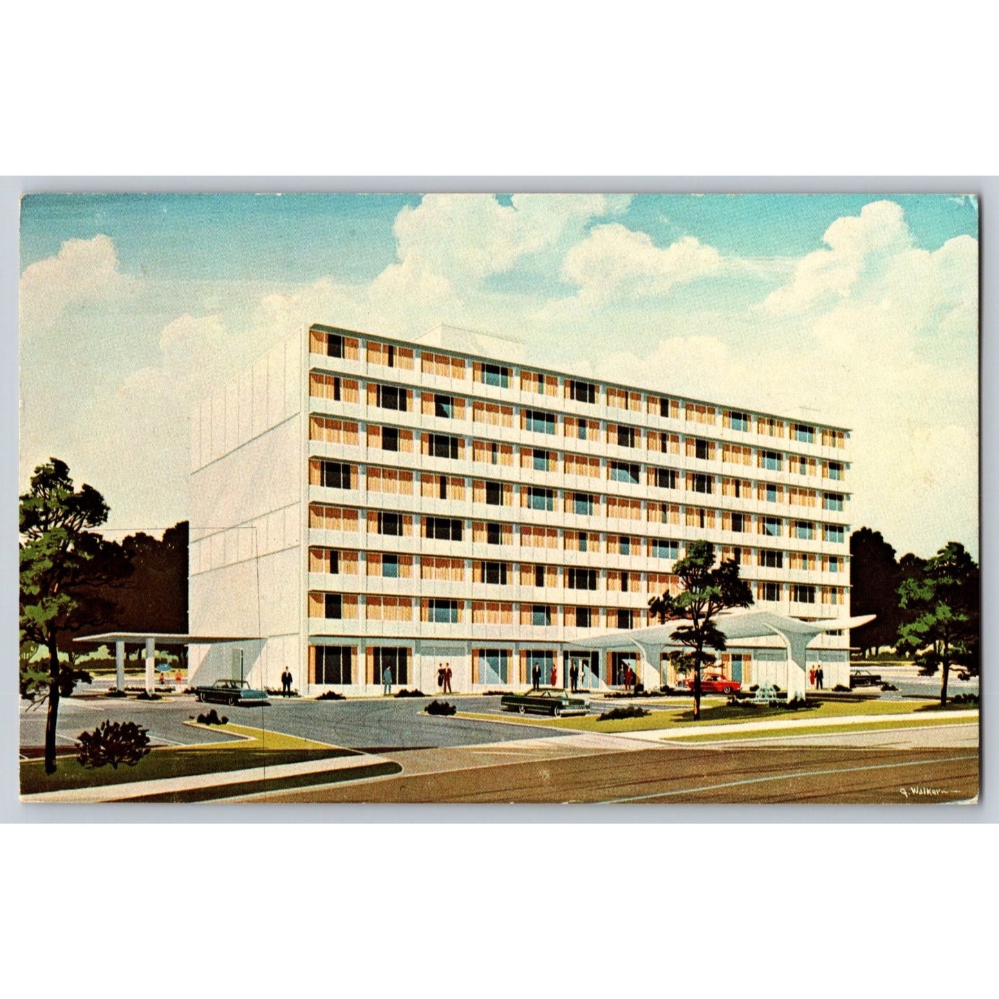 Arlington VA Virginia Hospitality House Motor Inn Illustrated Postcard Unused