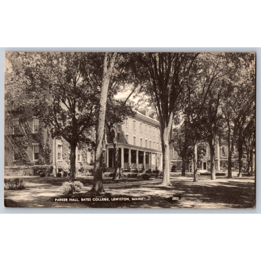 Lewiston ME Maine Bates College Parker Hall Divided Back Postcard Unused
