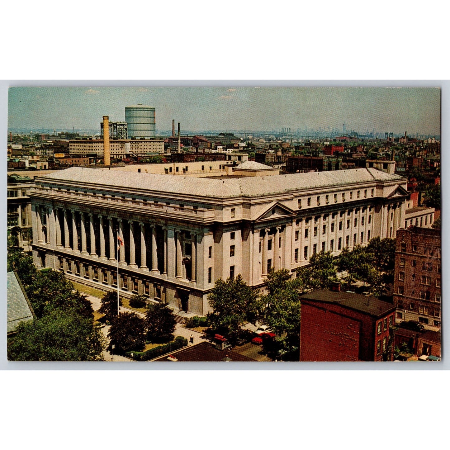 Newark NJ New Jersey US Post Office Birdseye View Chrome Postcard
