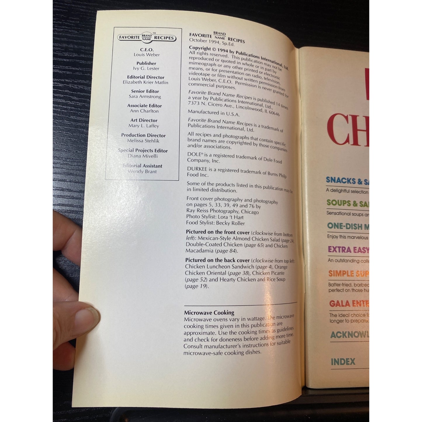 Favorite Brand Name Recipes Cookbook Booklet 101+ Hurry-Up Chicken Recipes 1994 Special Ed