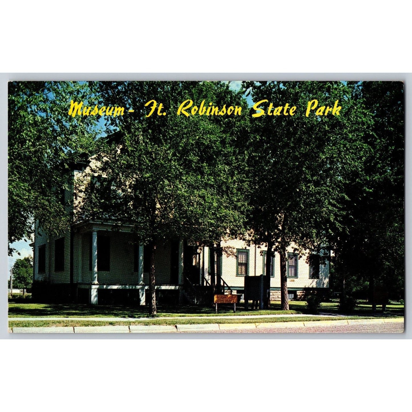 Fort Robinson NE Nebraska State Park Museum Chrome Postcard Unused Dunlap-Henline