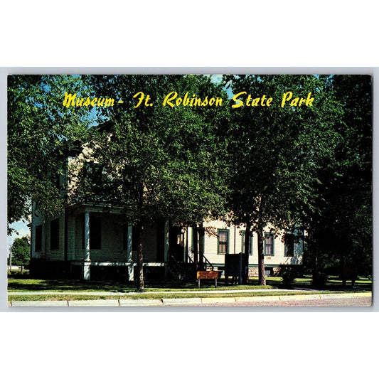 Fort Robinson NE Nebraska State Park Museum Chrome Postcard Unused Dunlap-Henline