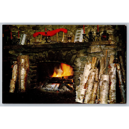 Mt Washington NH New Hampshire Marshfield House Base Station Fireplace Postcard