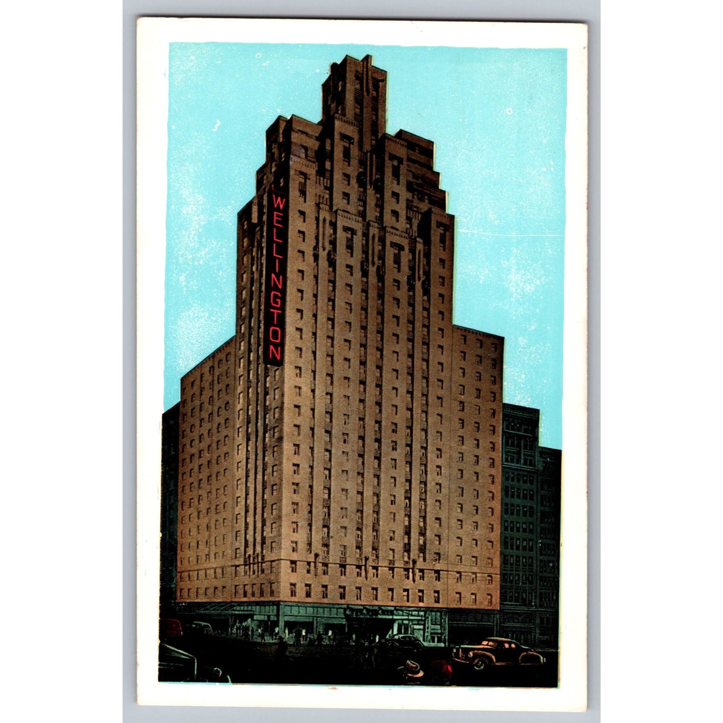 New York City NY Lumitone Hotel Wellington 7th Avenue 1930s Postcard