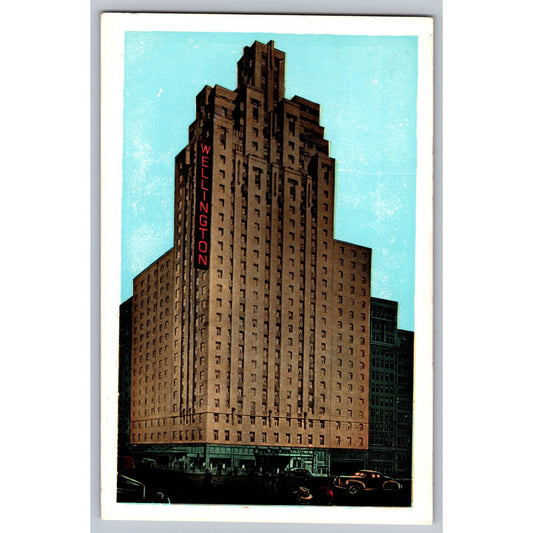 New York City NY Lumitone Hotel Wellington 7th Avenue 1930s Postcard