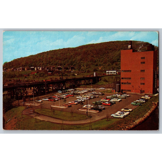 Johnsonburg PA Pennsylvania Soda Recovery Building Parking Lot Chrome Postcard