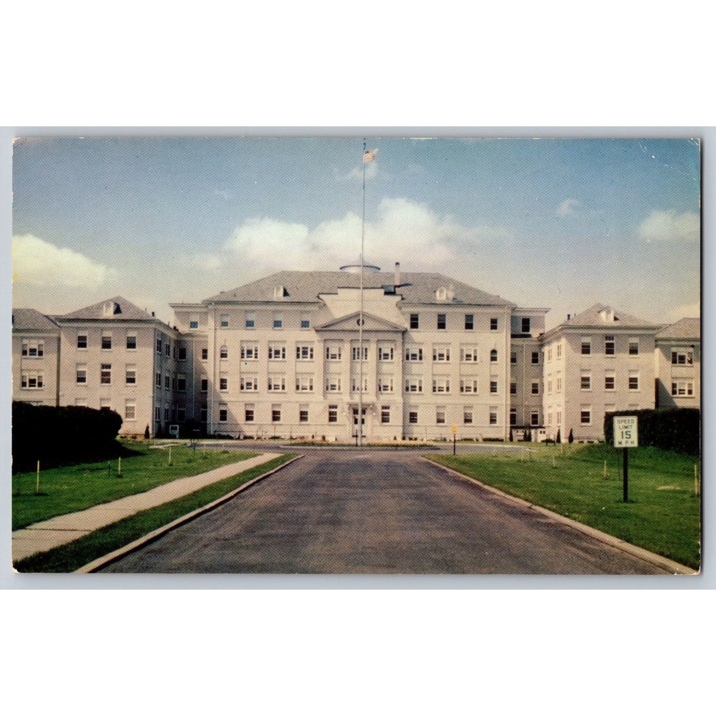 Tupper Lake NY New York Sun Mount Veterans Hospital Entrance Chrome Postcard