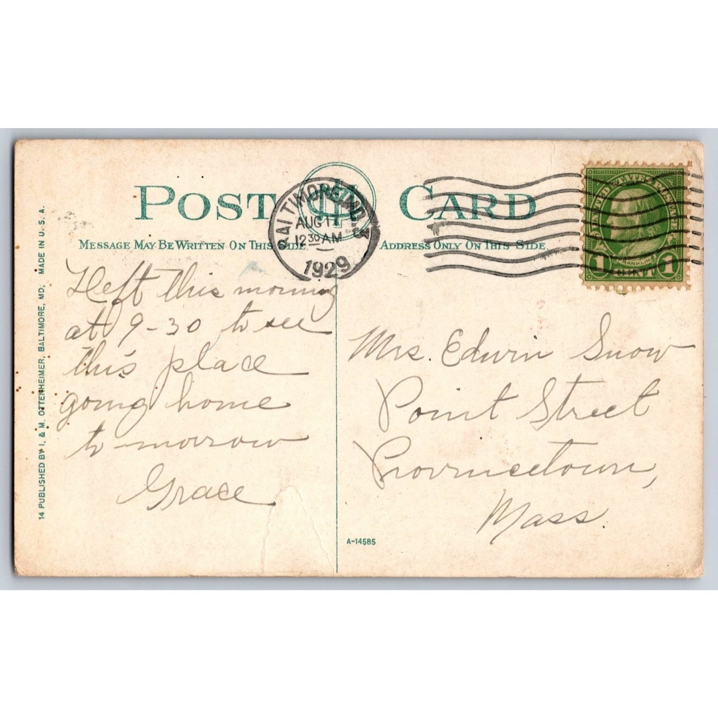 Annapolis MD Maryland State Capitol Annex 1929 Divided Back Postcard Used
