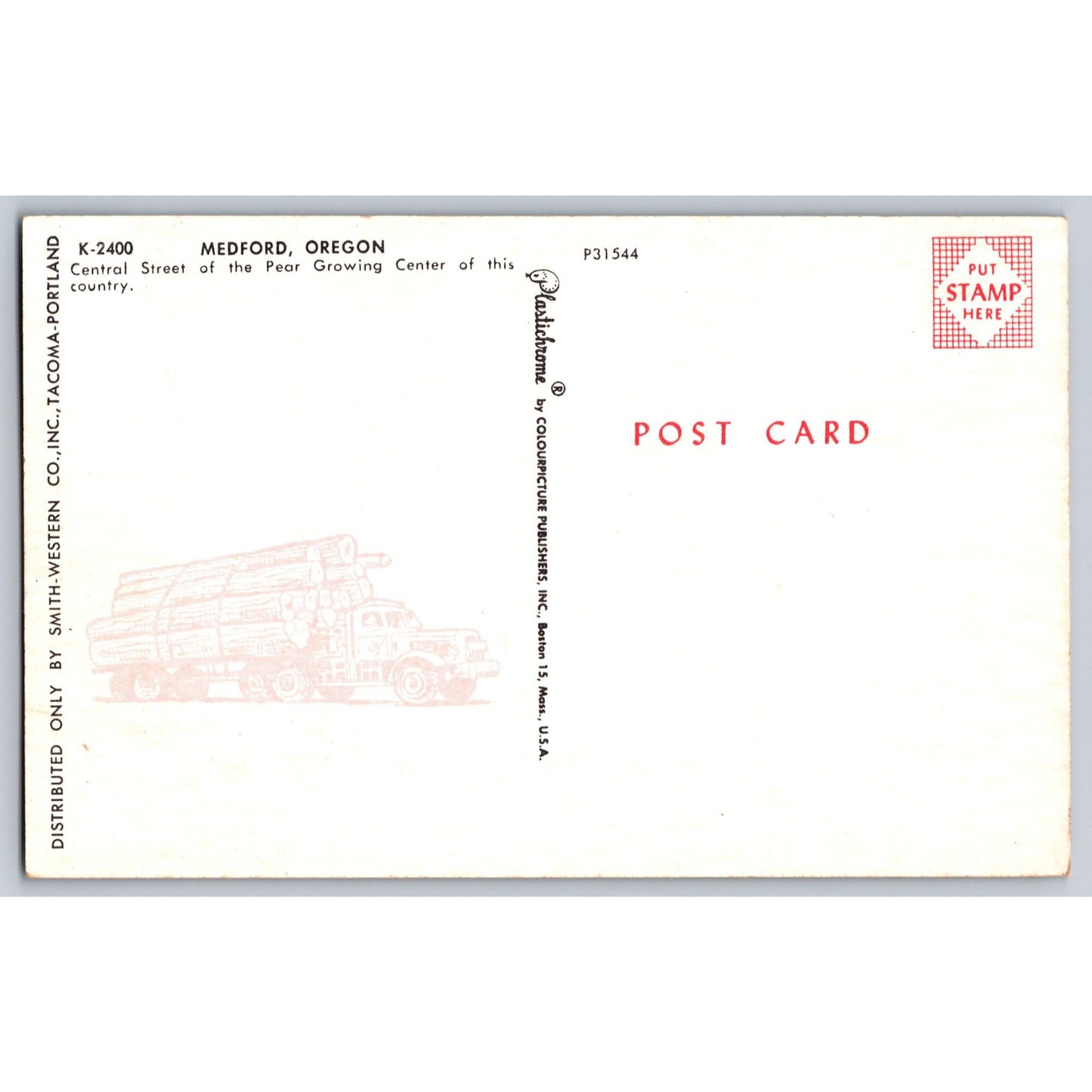 Medford OR Oregon Greetings From 1950s Chrome Postcard Unused Old Cars