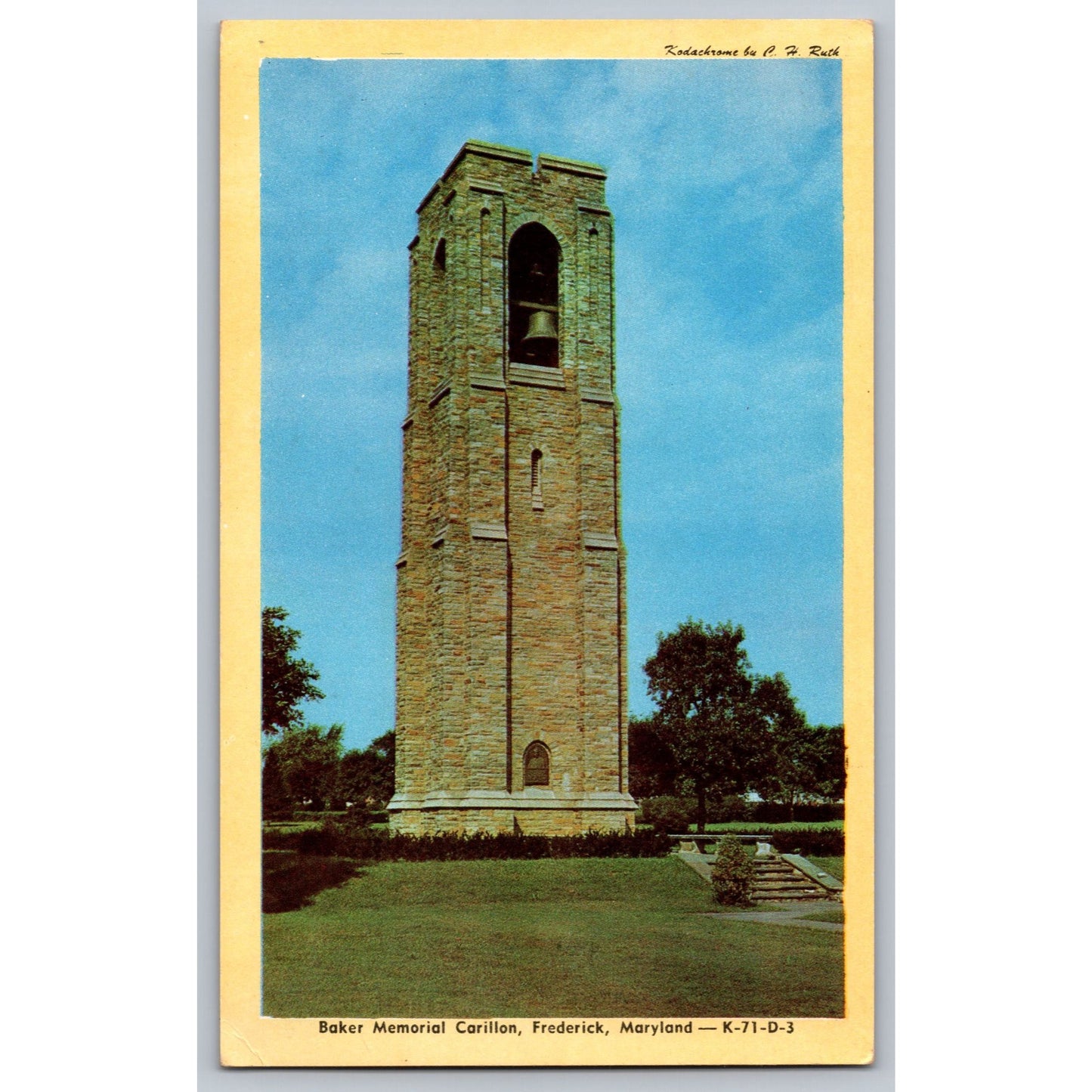 Frederick MD Maryland Baker Memorial Carillon Chrome Postcard Unused