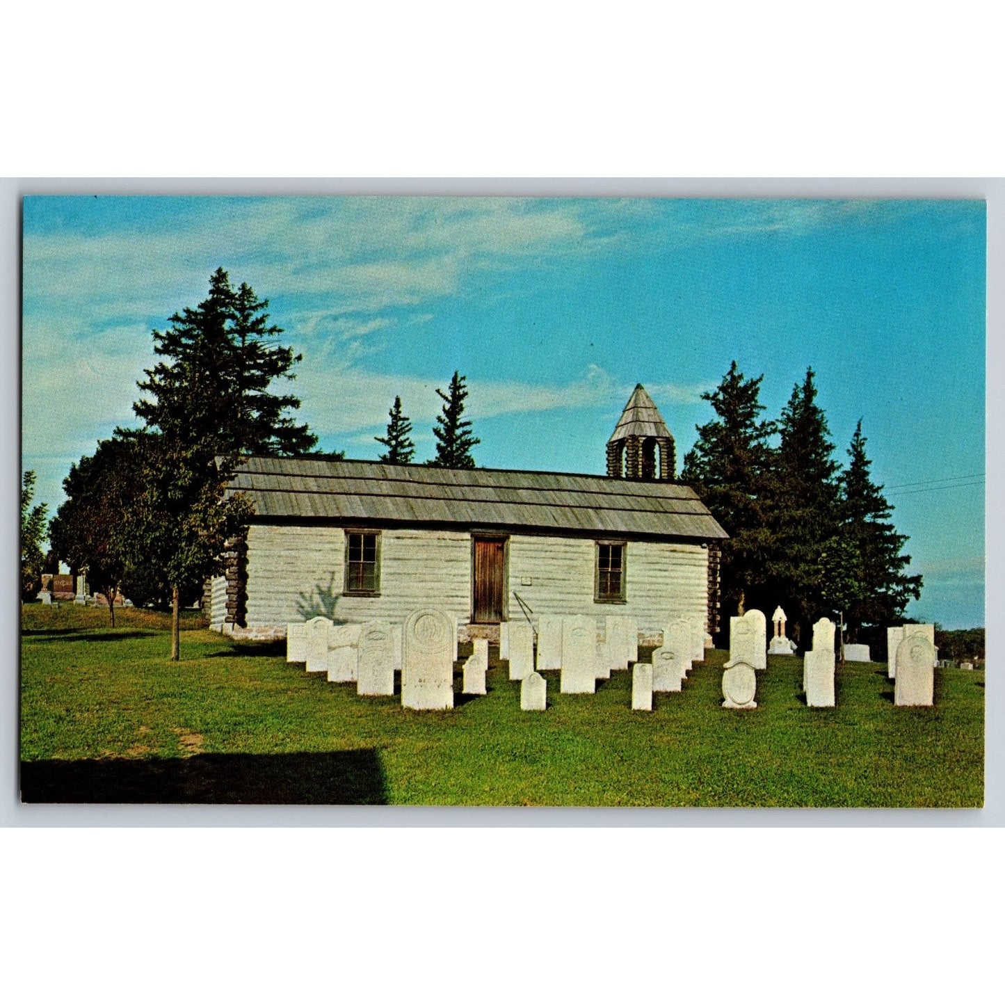 New Glarus WI Wisconsin Original Log Church Swiss Historical Village Postcard