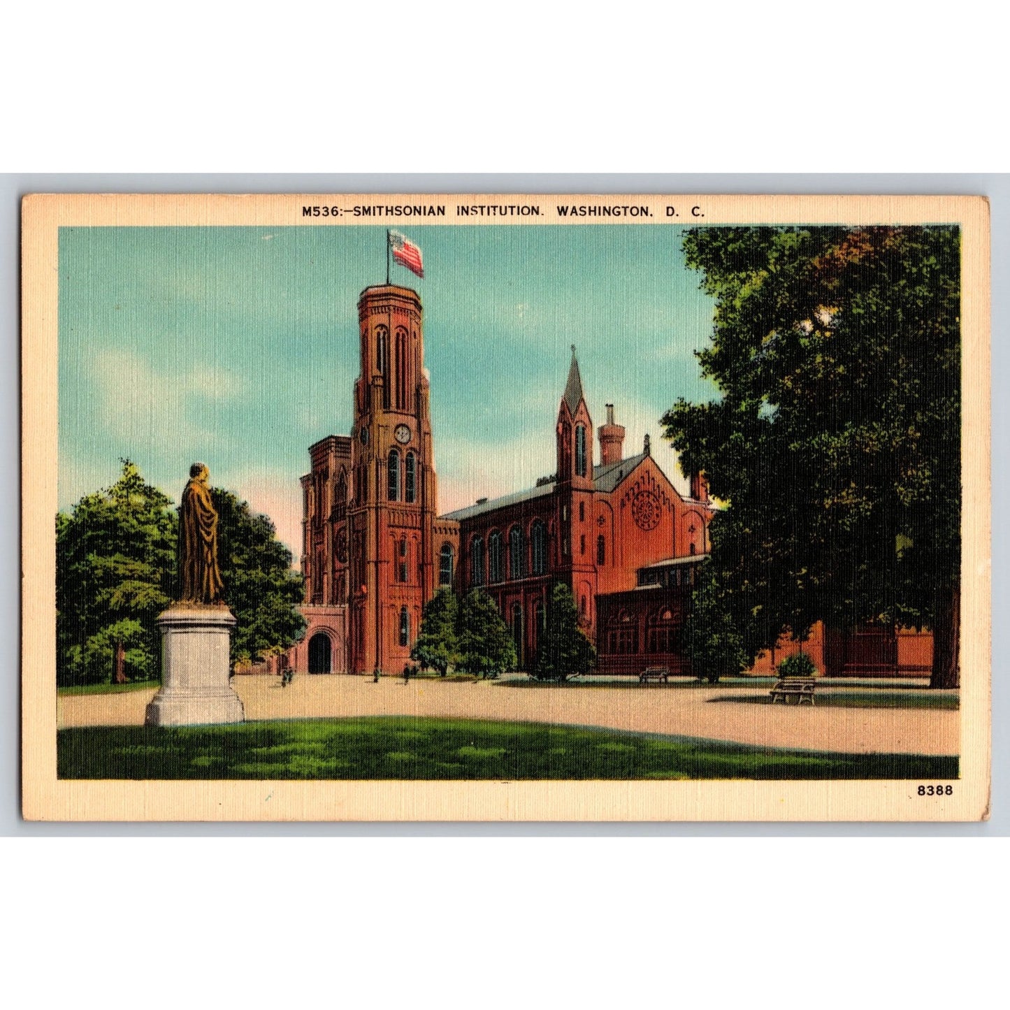 Washington DC Smithsonian Institution White Border Postcard Unused B S Reynolds