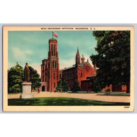 Washington DC Smithsonian Institution White Border Postcard Unused B S Reynolds