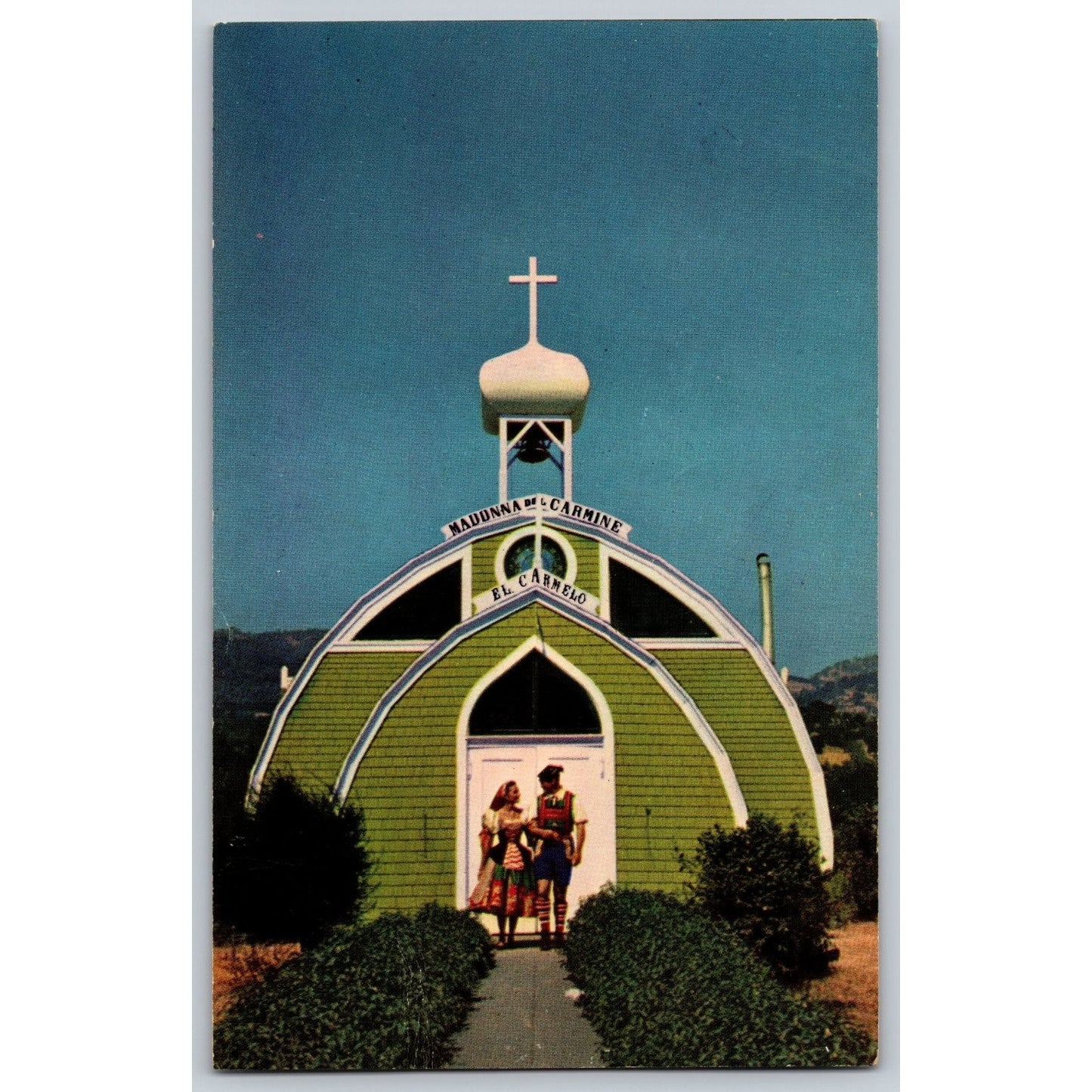 Asti CA California El Carmelo Chapel Italian Swiss Colony Vineyards Postcard