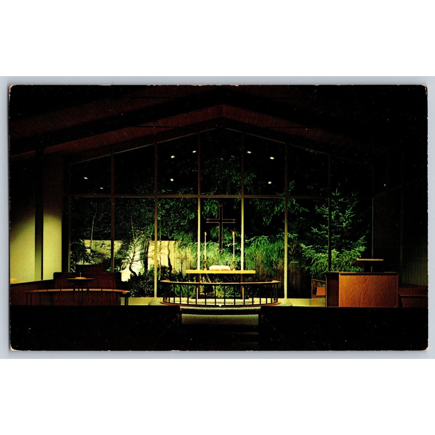 Bothell WA Washington Methodist Church Gordan Chapel Interior Chrome Postcard