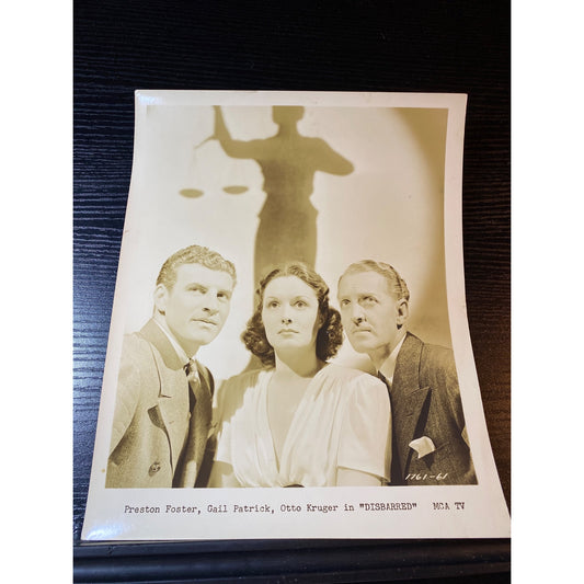 Movie Photo 8x10 Glossy Disbarred 1939 Preston Foster Gail Patrick Otto Kruger