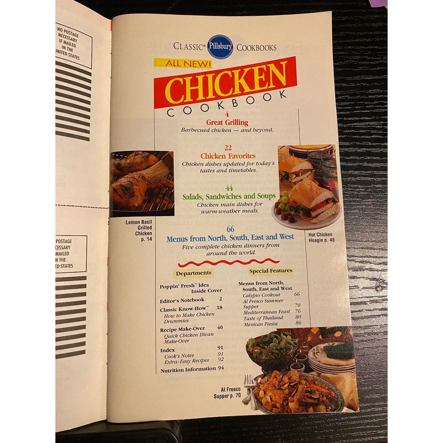 Pillsbury Classic Cookbook Booklet July 1993 #149 Chicken Ethnic Menus
