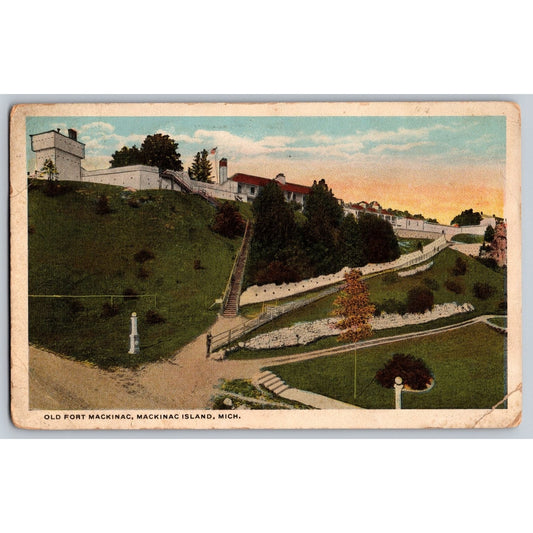Mackinac Island MI Michigan Old Fort Mackinac 1911 Divided Back Postcard Used