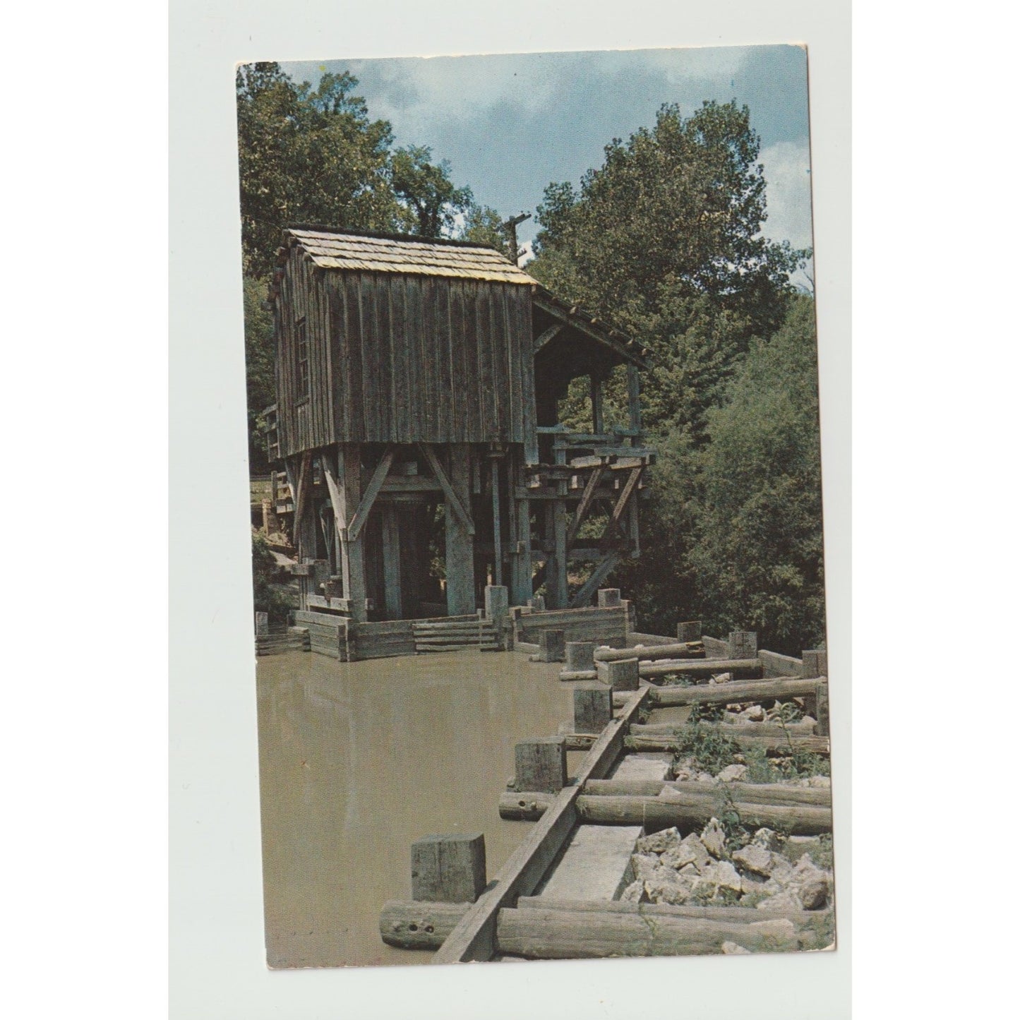 Postcard IL Illinois New Salem Sawmill and Gristmill Chrome Unused