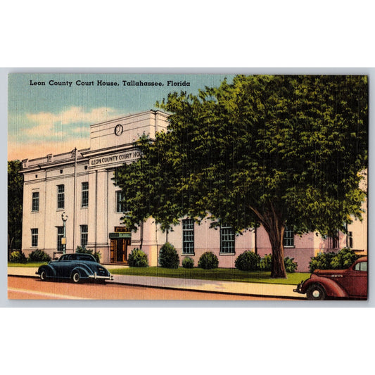 Tallahassee FL Florida Leon County Court House Linen Postcard Unused