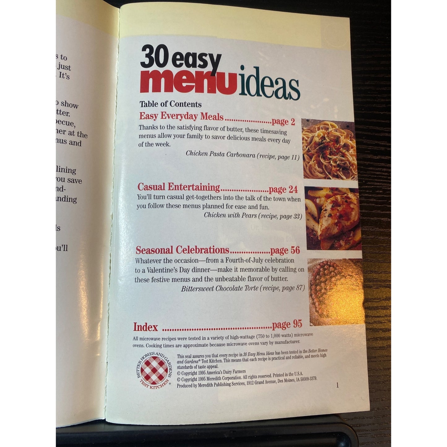Better Homes & Gardens Cooking Tips Seasonal Everyday Meals Cookbook Booklet 85