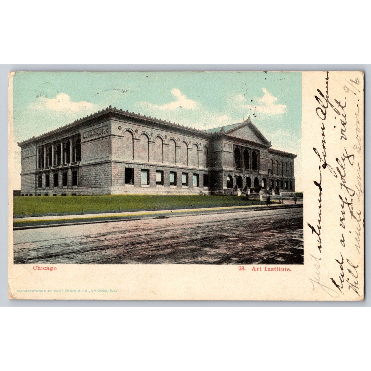 Chicago IL Illinois Art Institute 1906 Undivided Back Postcard Used