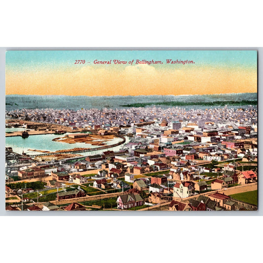 Bellingham WA Washington General Aerial View Divided Back Postcard Unused