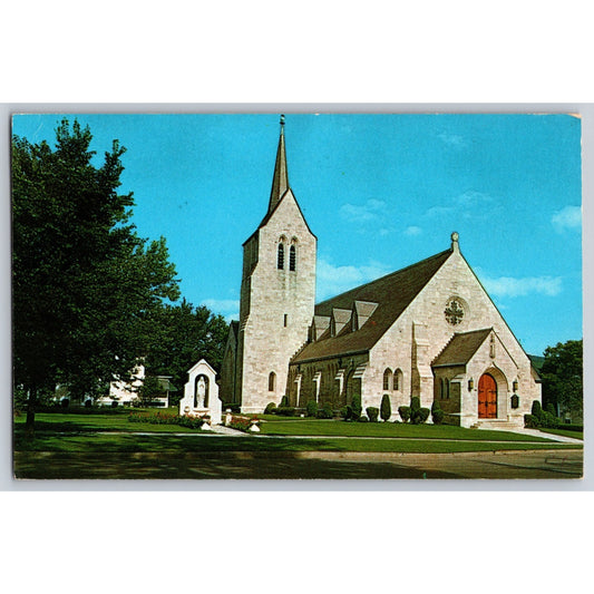 Rutland VT Vermont Christ The King RC Church Chrome Postcard Unused