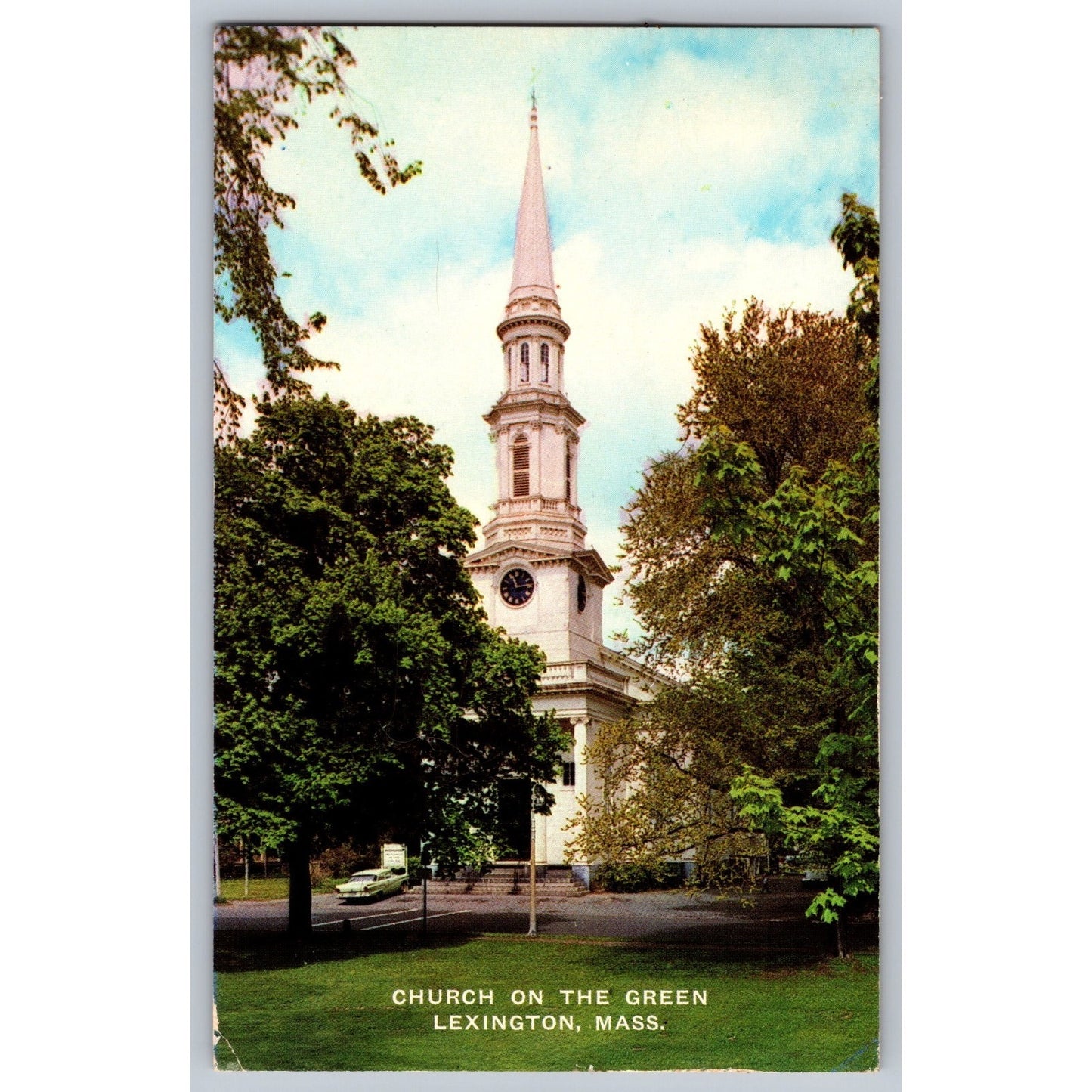 Lexington MA Massachusetts NE Church On The Green 1964 Chrome Postcard Used