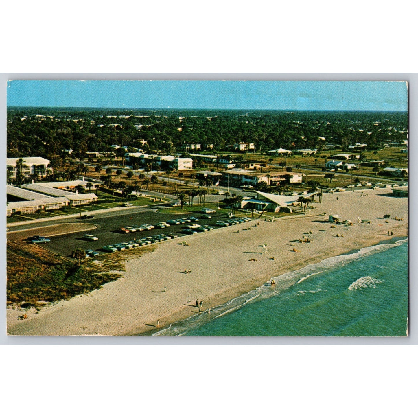 Venice FL Florida Ultra-Modern Beach Casino Gulf Of Mexico Aerial View Chrome Postcard