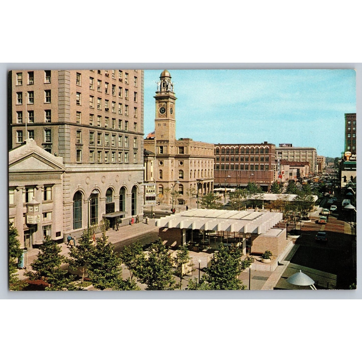 Canton OH Ohio South Plaza Canton Stark County Court House Chrome Postcard