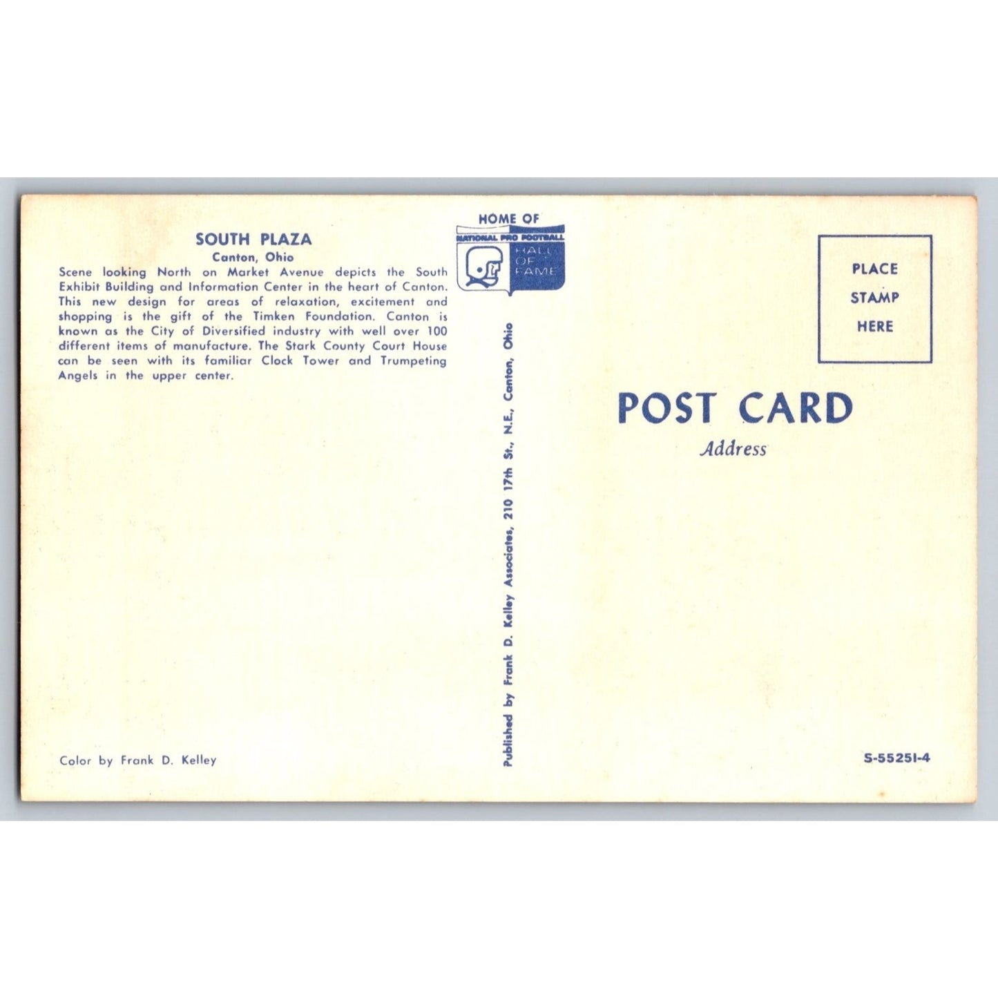 Canton OH Ohio South Plaza Canton Stark County Court House Chrome Postcard